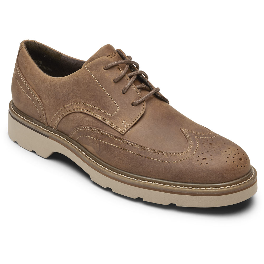 Rockport Sneakers For Mens Khaki - Charlee Waterproof Wingtip - NJ1473698